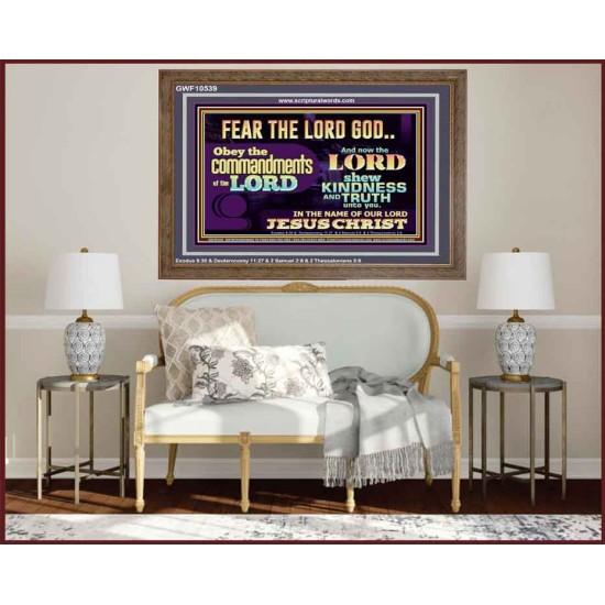OBEY THE COMMANDMENT OF THE LORD  Contemporary Christian Wall Art Wooden Frame  GWF10539  