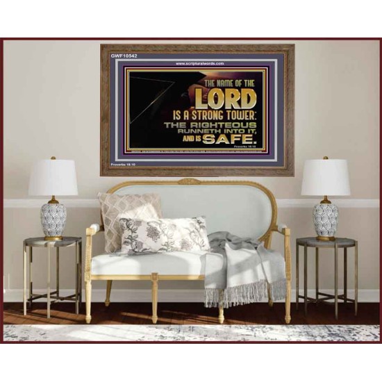 THE NAME OF THE LORD IS A STRONG TOWER  Contemporary Christian Wall Art  GWF10542  