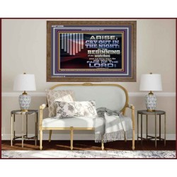 ARISE CRY OUT IN THE NIGHT IN THE BEGINNING OF THE WATCHES  Christian Quotes Wooden Frame  GWF10596  "45X33"