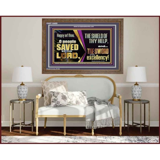 O PEOPLE SAVED BY THE LORD  Children Room Wall Wooden Frame  GWF10699  