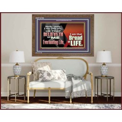 HE THAT BELIEVETH ON ME HATH EVERLASTING LIFE  Contemporary Christian Wall Art  GWF10758  "45X33"