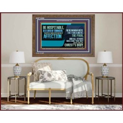 BE A LOVER OF STRANGERS WITH BROTHERLY AFFECTION FOR THE UNKNOWN GUEST  Bible Verse Wall Art  GWF12068  "45X33"