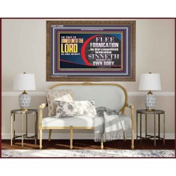 HE THAT IS JOINED UNTO THE LORD IS ONE SPIRIT FLEE FORNICATION  Scriptural Décor  GWF12098  "45X33"