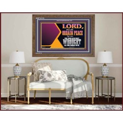 THE LORD WILL ORDAIN PEACE FOR US  Large Wall Accents & Wall Wooden Frame  GWF12113  "45X33"