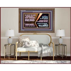 REND YOUR HEART AND NOT YOUR GARMENTS AND TURN BACK TO THE LORD  Custom Inspiration Scriptural Art Wooden Frame  GWF12146  "45X33"