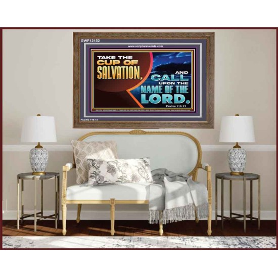 TAKE THE CUP OF SALVATION  Art & Décor Wooden Frame  GWF12152  