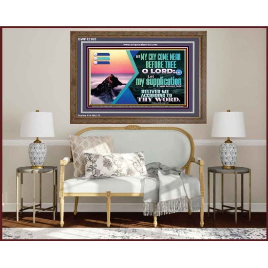 LET MY CRY COME NEAR BEFORE THEE O LORD  Inspirational Bible Verse Wooden Frame  GWF12165  