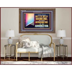 THOU SHALT NOT LIE WITH MANKIND AS WITH WOMANKIND IT IS ABOMINATION  Bible Verse for Home Wooden Frame  GWF12169  "45X33"