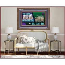 THE LORD IS MY STRENGTH AND SONG AND I WILL EXALT HIM  Children Room Wall Wooden Frame  GWF12357  "45X33"