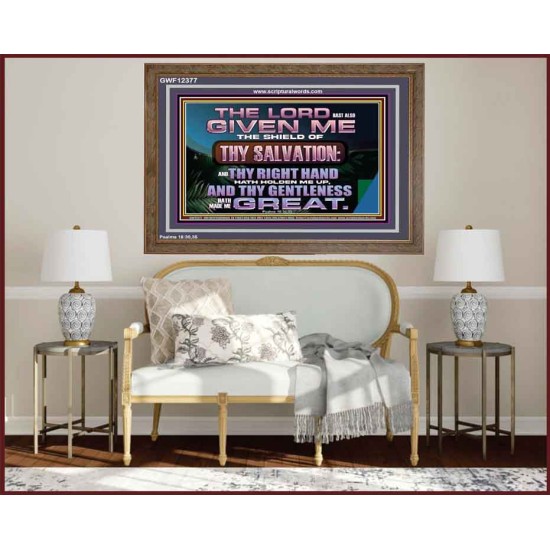 THY RIGHT HAND HATH HOLDEN ME UP  Ultimate Inspirational Wall Art Wooden Frame  GWF12377  