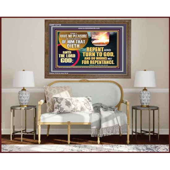 REPENT AND TURN TO GOD AND DO WORKS MEET FOR REPENTANCE  Christian Quotes Wooden Frame  GWF12716  