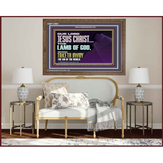 THE LAMB OF GOD WHICH TAKETH AWAY THE SIN OF THE WORLD  Children Room Wall Wooden Frame  GWF12991  