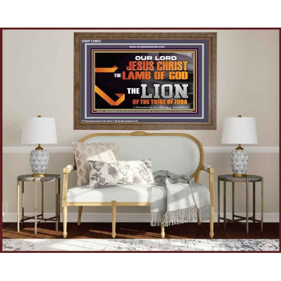 THE LION OF THE TRIBE OF JUDA CHRIST JESUS  Ultimate Inspirational Wall Art Wooden Frame  GWF12993  