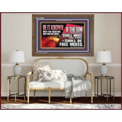 IF THE SON THEREFORE SHALL MAKE YOU FREE  Ultimate Inspirational Wall Art Wooden Frame  GWF13066  "45X33"