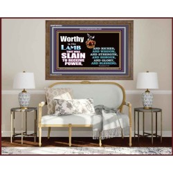 LAMB OF GOD GIVES STRENGTH AND BLESSING  Sanctuary Wall Wooden Frame  GWF9554c  "45X33"