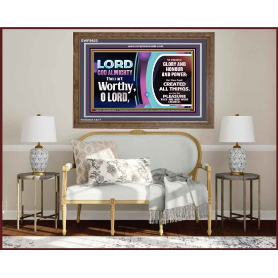 LORD GOD ALMIGHTY HOSANNA IN THE HIGHEST  Contemporary Christian Wall Art Wooden Frame  GWF9925  