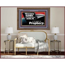 JESUS CHRIST THE SPIRIT OF PROPHESY  Encouraging Bible Verses Wooden Frame  GWF9952  "45X33"