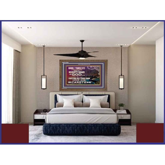CASTING YOUR CARE UPON HIM FOR HE CARETH FOR YOU  Sanctuary Wall Wooden Frame  GWF10424  