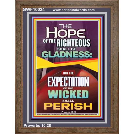 THE HOPE OF THE RIGHTEOUS IS GLADNESS  Children Room Portrait  GWF10024  