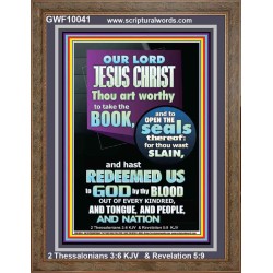YOU ARE WORTHY TO OPEN THE SEAL OUR LORD JESUS CHRIST   Wall Art Portrait  GWF10041  
