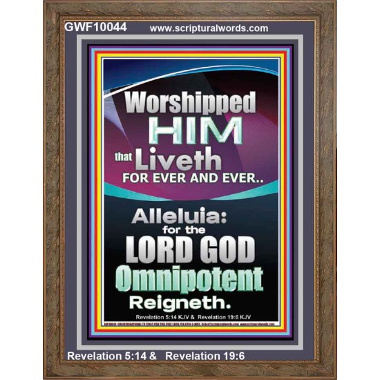 WORSHIPPED HIM THAT LIVETH FOREVER   Contemporary Wall Portrait  GWF10044  