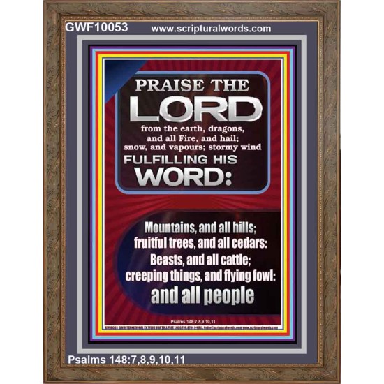PRAISE HIM - STORMY WIND FULFILLING HIS WORD  Business Motivation Décor Picture  GWF10053  