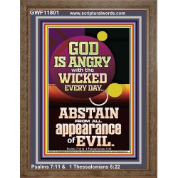 GOD IS ANGRY WITH THE WICKED EVERY DAY ABSTAIN FROM EVIL  Scriptural Décor  GWF11801  "33x45"