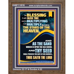IN BLESSING I WILL BLESS THEE  Modern Wall Art  GWF11816  "33x45"