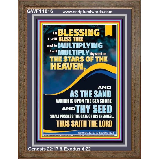 IN BLESSING I WILL BLESS THEE  Modern Wall Art  GWF11816  