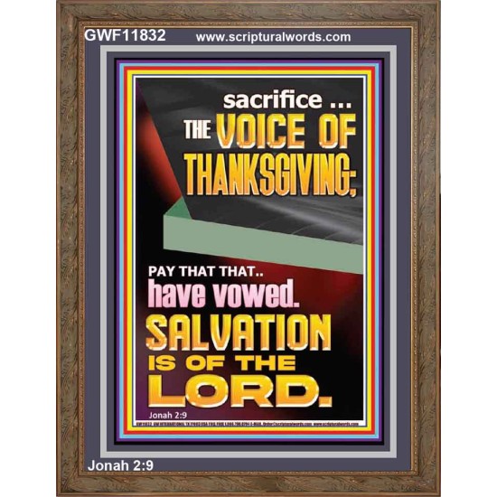 SACRIFICE THE VOICE OF THANKSGIVING  Custom Wall Scripture Art  GWF11832  