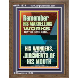 HIS MARVELLOUS WONDERS AND THE JUDGEMENTS OF HIS MOUTH  Custom Modern Wall Art  GWF11839  "33x45"