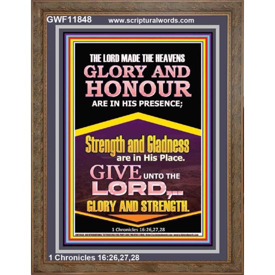 GLORY AND HONOUR ARE IN HIS PRESENCE  Custom Inspiration Scriptural Art Portrait  GWF11848  
