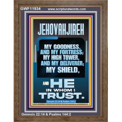 JEHOVAH JIREH MY GOODNESS MY FORTRESS MY HIGH TOWER MY DELIVERER MY SHIELD  Sanctuary Wall Portrait  GWF11934  "33x45"