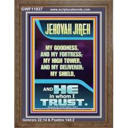 JEHOVAH JIREH MY GOODNESS MY HIGH TOWER MY DELIVERER MY SHIELD  Unique Power Bible Portrait  GWF11937  "33x45"