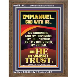 IMMANUEL GOD WITH US MY GOODNESS MY FORTRESS MY HIGH TOWER MY DELIVERER MY SHIELD  Children Room Wall Portrait  GWF11942  "33x45"