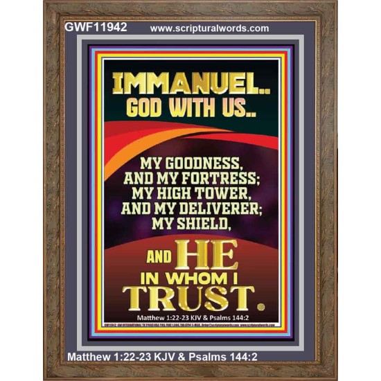 IMMANUEL GOD WITH US MY GOODNESS MY FORTRESS MY HIGH TOWER MY DELIVERER MY SHIELD  Children Room Wall Portrait  GWF11942  