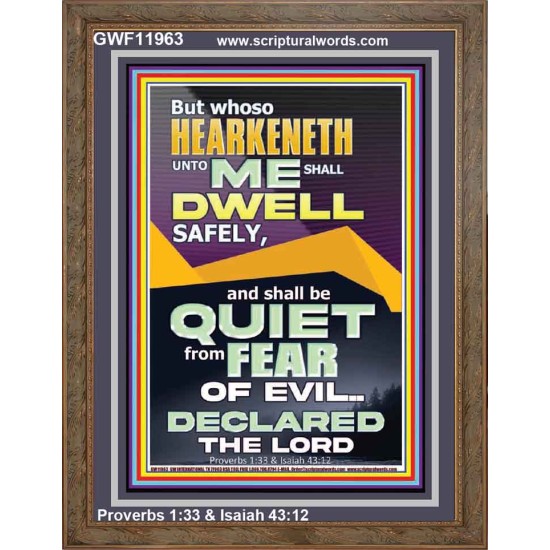 HEARKENETH UNTO ME AND DWELL IN SAFETY  Unique Scriptural Portrait  GWF11963  