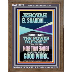 JEHOVAH EL SHADDAI THE GREAT PROVIDER  Scriptures Décor Wall Art  GWF11976  "33x45"