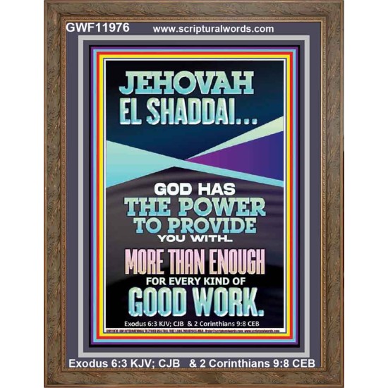 JEHOVAH EL SHADDAI THE GREAT PROVIDER  Scriptures Décor Wall Art  GWF11976  