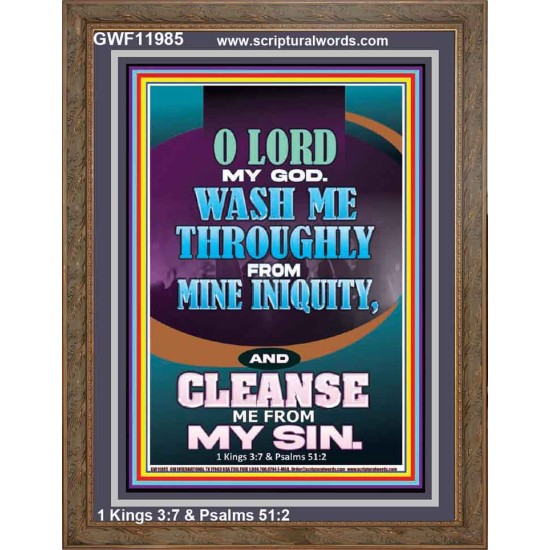 WASH ME THOROUGLY FROM MINE INIQUITY  Scriptural Verse Portrait   GWF11985  