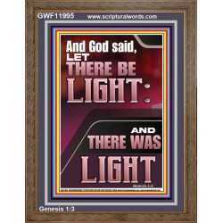 AND GOD SAID LET THERE BE LIGHT  Christian Quotes Portrait  GWF11995  