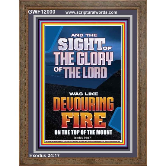 THE SIGHT OF THE GLORY OF THE LORD WAS LIKE DEVOURING FIRE  Christian Paintings  GWF12000  