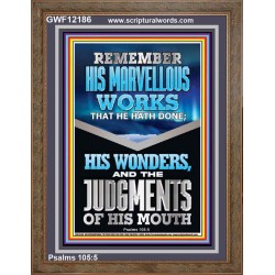 REMEMBER HIS MARVELLOUS WORKS  Christian Wall Décor  GWF12186  "33x45"