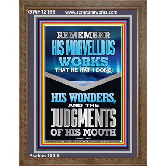 REMEMBER HIS MARVELLOUS WORKS  Christian Wall Décor  GWF12186  