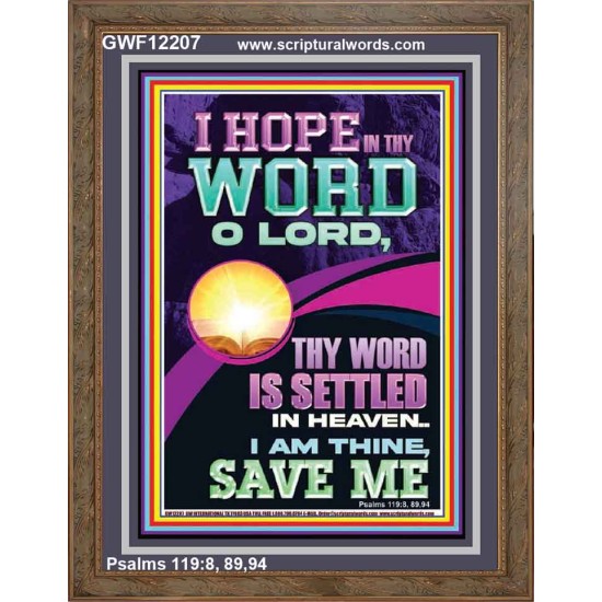 I HOPE IN THY WORD O LORD  Scriptural Portrait Portrait  GWF12207  