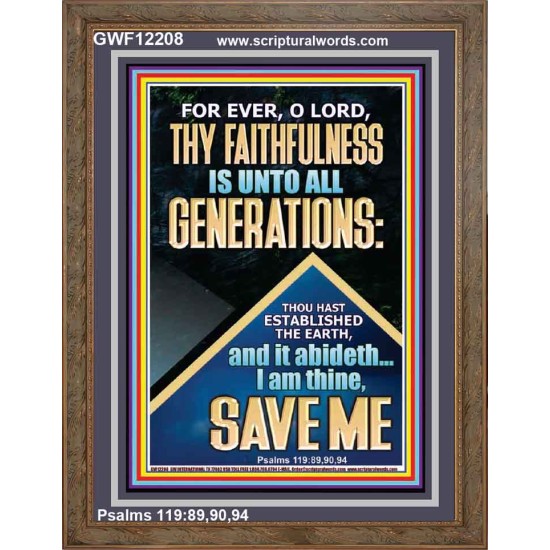 THY FAITHFULNESS IS UNTO ALL GENERATIONS O LORD  Biblical Art Portrait  GWF12208  