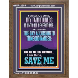 ACCORDING TO THINE ORDINANCES I AM THINE SAVE ME  Bible Verse Portrait  GWF12209  "33x45"