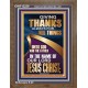 GIVING THANKS ALWAYS FOR ALL THINGS UNTO GOD  Ultimate Inspirational Wall Art Portrait  GWF12229  