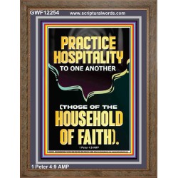 PRACTICE HOSPITALITY TO ONE ANOTHER  Contemporary Christian Wall Art Portrait  GWF12254  "33x45"