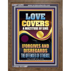 LOVE COVERS A MULTITUDE OF SINS  Christian Art Portrait  GWF12255  "33x45"